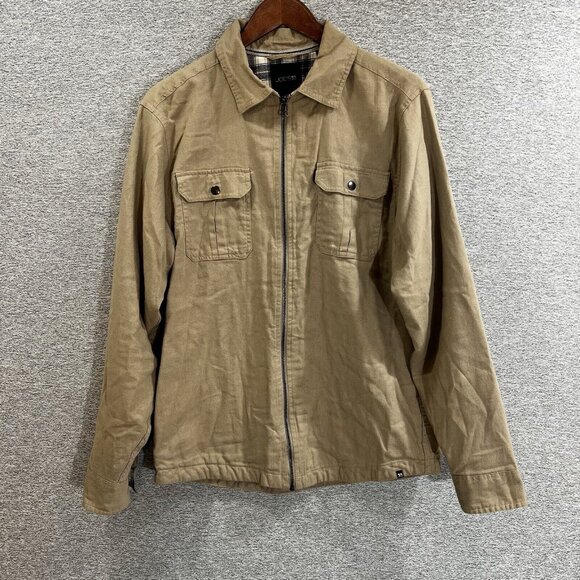 JOE’S Men’s Light Jacket Sz Medium Flannel Lined Over Shirt Jacket Brown - Picture 12 of 13